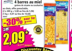 Norma MEANDROS 4 barres au miel offre