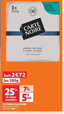 Auchan Café moulu carte noire offre