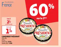 Auchan Camembert PRÉSIDENT offre