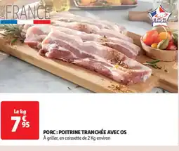 Auchan Porc: poitrine tranchée avec os offre