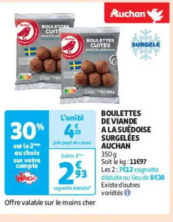 Auchan Boulettes de viande a la suédoise surgelées auchan offre