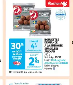 Auchan Boulettes de viande a la suédoise surgelées auchan offre