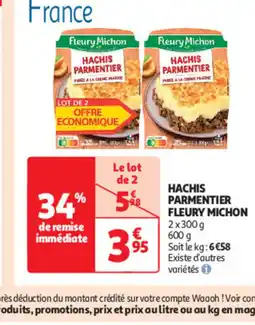 Auchan Hachis parmentier FLEURY MICHON offre