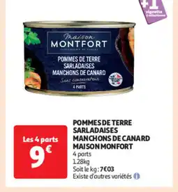 Auchan Pommes de terre sarladaises manchons de canard maison monfort offre