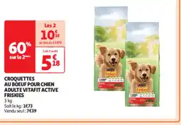 Auchan Croquettes au boeuf pour chien adulte vitafit active friskies offre
