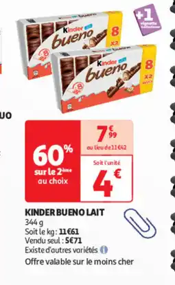 Auchan KINDER Bueno lait offre