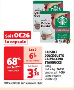 Auchan Capsule dolce gusto cappuccino STARBUCKS offre
