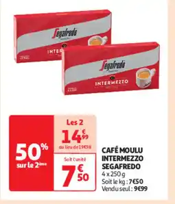 Auchan Café moulu intermezzo segafredo offre
