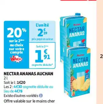 Auchan Nectar ananas auchan offre