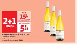 Auchan Bourgogne aligote aop 2022 offre