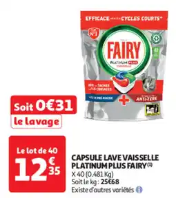 Auchan Capsule lave vaisselle platinum plus fairy() offre