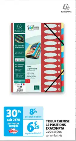Auchan Trieur chemise 12 positions exacompta offre