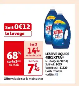 Auchan Supermarché XTRA LESSIVE LIQUIDE 4EN1(1) offre