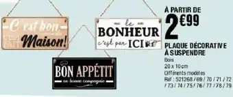 La Foir'Fouille Plaque décorative à suspendre offre