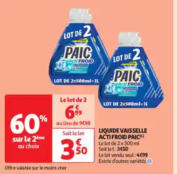 Auchan LIQUIDE VAISSELLE ACTI FROID PAIC offre