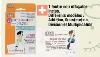 La Foir'Fouille 36 Cartes éducatives effacables special calculs offre