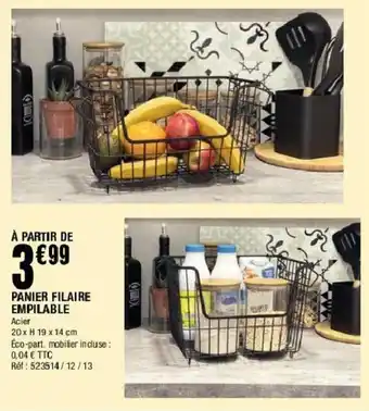 La Foir'Fouille Panier filaire empilable offre