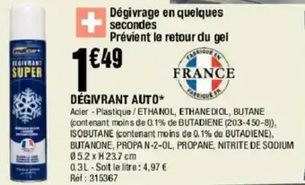 La Foir'Fouille Dégivrant auto offre