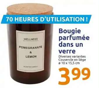 Action Bougie parfumée dans un verre offre
