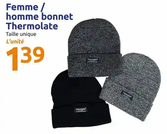 Action Femme/ homme bonnet thermolate offre