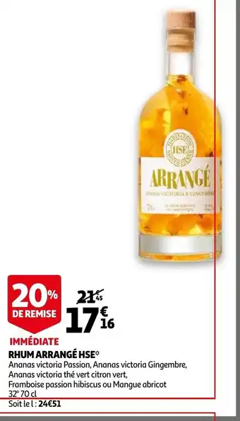 Auchan Rhum arrangé hse offre