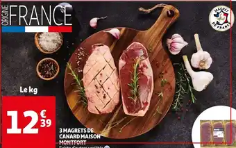 Auchan 3 Magrets de canard maison montfort offre