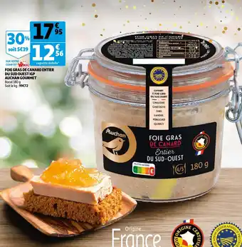 Auchan Foie gras de canard entier du sud ouest IGP offre