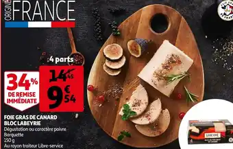 Auchan Foie gras de canard bloc labeyrie offre