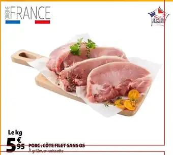 Auchan Porc : côte filet sans os offre