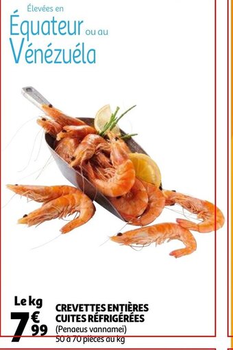 Auchan Crevettes entières cuites réfrigérées offre