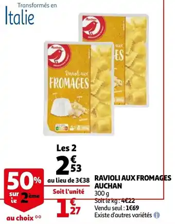 Auchan Ravioli aux fromages auchan offre