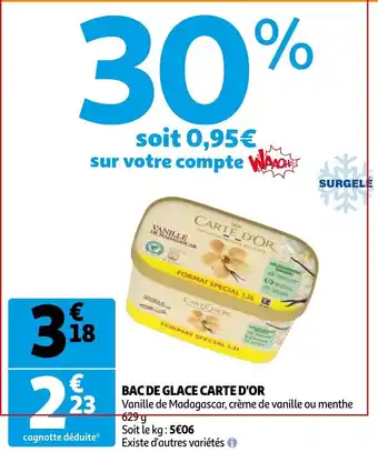 Auchan Bac de glace carte d'or offre