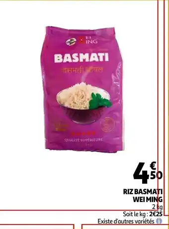 Auchan Riz basmati wei ming offre