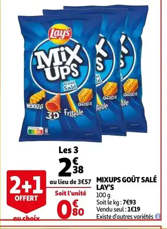 Auchan Mixups goût salé lay's offre