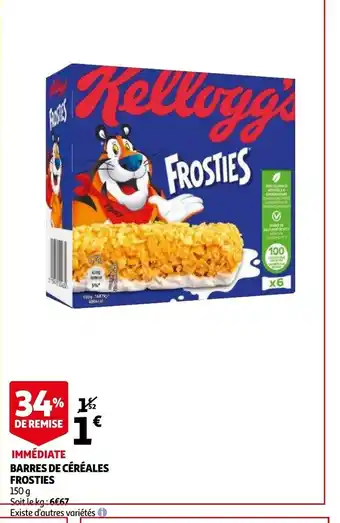 Auchan Barres de Céréales Frosties offre