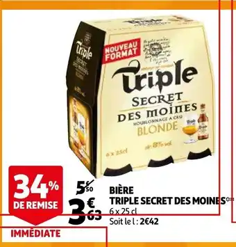 Auchan Bière Triple Secret des Moines offre