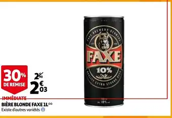 Auchan Bière Blonde Faxe 1L offre