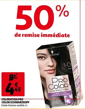 Auchan Coloration Pro Color Schwarzkopf offre