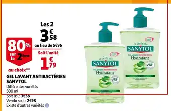 Auchan Gel Lavant Antibactérien Sanytol offre