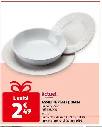Auchan Assiette Plate 26cm offre