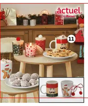 Auchan Mug 34cl Décor Pain d'épice Actuel offre