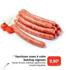 Colruyt Saucisses crues à cuire ketchup oignons offre