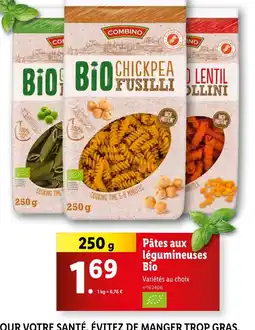 Lidl COMBINO Pâtes aux légumineuses Bio offre