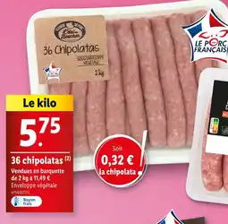 Lidl L'étal du Boucher 36 chipolatas offre
