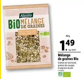 Lidl Alesto Mélange de graines Bio offre