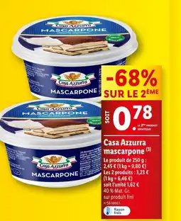 Lidl Casa Azzurra mascarpone offre