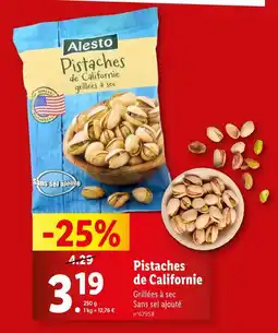 Lidl Alesto Pistaches de Californie offre
