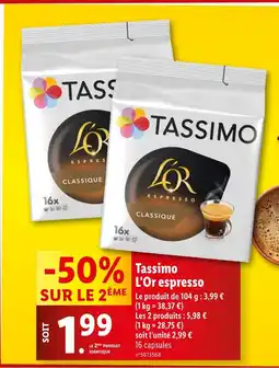 Lidl L'Or Tassimo espresso offre