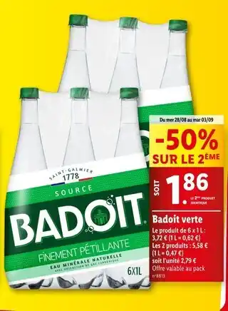 Lidl Badoit verte offre