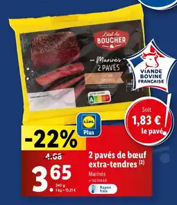 Lidl L'Étal du BOUCHER 2 pavés de bœuf extra-tendres offre